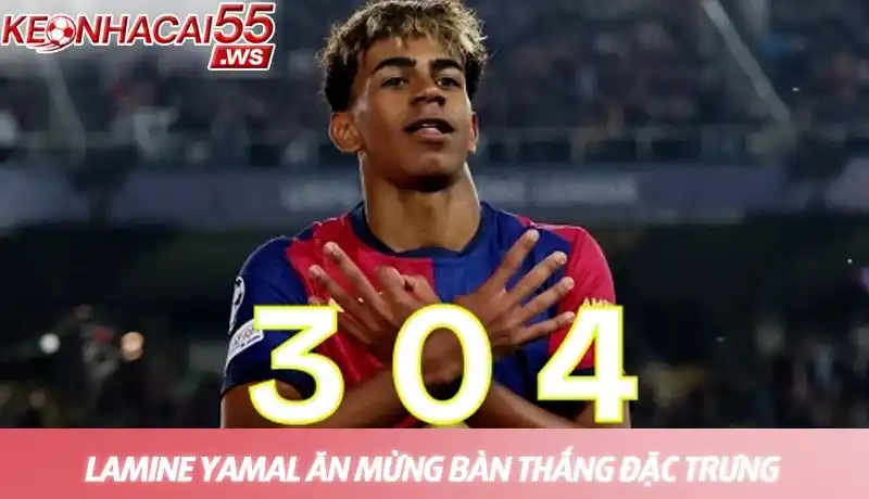Tiểu sử Lamine Yamal - Hành trình của một huyền thoại đương đại 2 Thần đồng Lamine Yamal ăn mừng bàn thắng với cử chỉ 304 đặc trưng